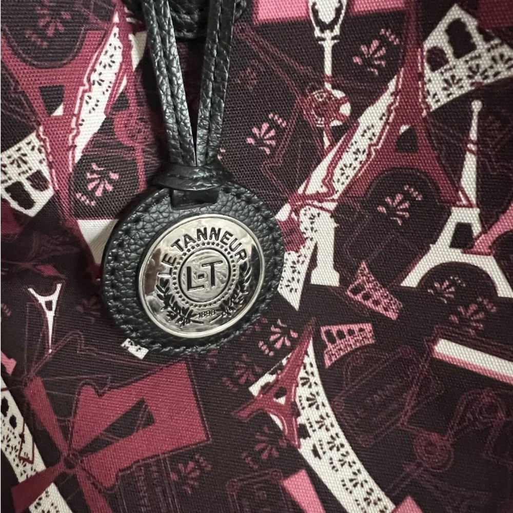 Le Tanneur Burgundy and White Bag